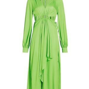COPY - FARM RIO DRESS GREEN CUTOUT BLOUSON SLEEVE